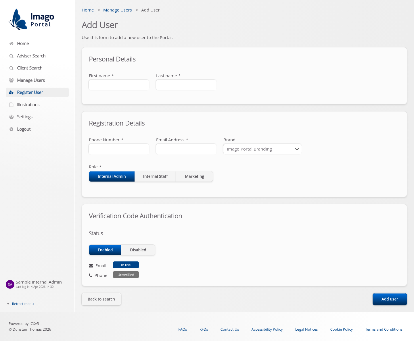 Role-InternalAdmin > 02 Register User